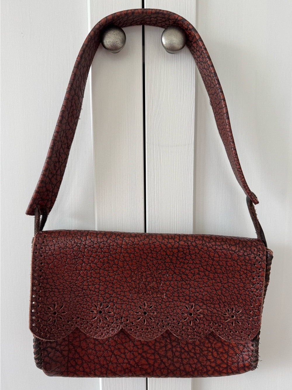 Handmade Classic Brown Leather Shoulder Bag